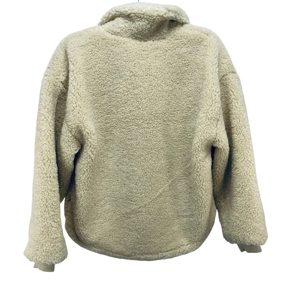 Levi's Original Women's Sherpa Fleece Teddy Jacket Beige Size XS New